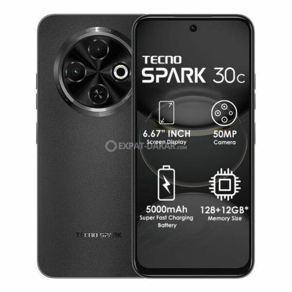 Tecno Spark 30C - 6.67" - ROM 128Go - RAM 8Go - Photo 50MP - 5000mAh- Dual SIM